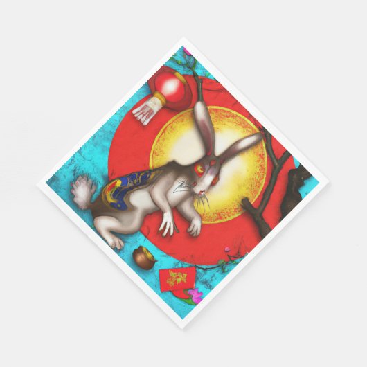 Jaar van het konijn servet (Hoek)