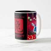 Jaar van het konijn tweekleurige koffiemok (Voorkant rechts)