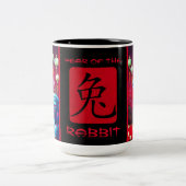 Jaar van het konijn tweekleurige koffiemok (Center)