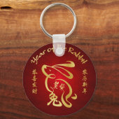 Jaar van het konijn - Welvaart Sleutelhanger (Voorkant)