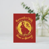 Jaar van het konijnenvlees Faux Gold Briefkaart (Staand voorkant)