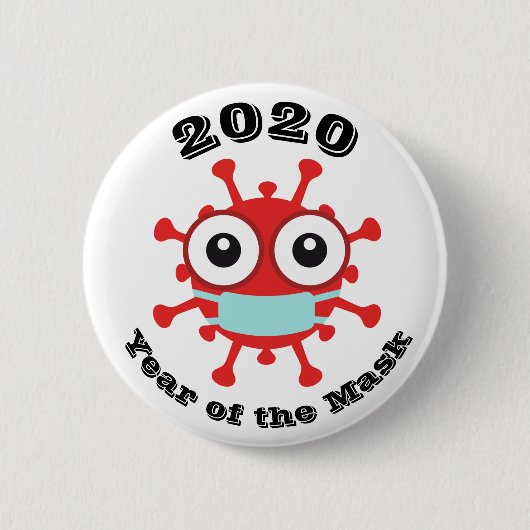 Jaar van het Masker Ronde Button 5,7 Cm (Voorkant)