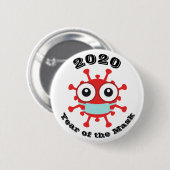 Jaar van het Masker Ronde Button 5,7 Cm (Voorkant /achterkant)