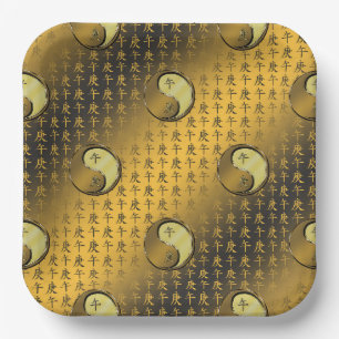 Jaar van het metalen paard papieren bordje