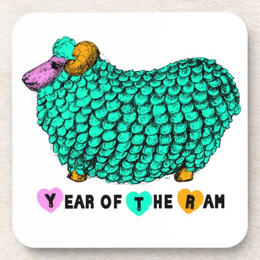 Jaar van het Onderzetter "Ram Sheep" of "Goat Gree (Voorkant)