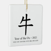 Jaar van het Ox Chinese nieuwjaarsdierentuin Keramisch Ornament (Rechts)