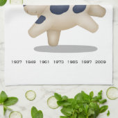 Jaar van het Ox Cute Zodiac Animal 2021 Theedoek (Gevouwen)