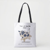Jaar van het Ox Cute Zodiac Animal 2021 Tote Bag (Voorkant)