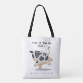 Jaar van het Ox Cute Zodiac Animal 2021 Tote Bag (Achterkant)