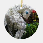 Jaar van het Paard | 春節馬 ... Chinese Bloem Topiair Keramisch Ornament (Voorkant)