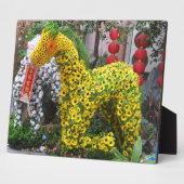 Jaar van het Paard | 春節馬 ... Chinese Bloem Topiary Fotoplaat (Zijkant)
