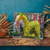 Jaar van het Paard | 春節馬 ... Chinese Bloem Topiary Fotoplaat (Zijkant)