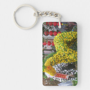 Jaar van het Paard 春節馬 ... Chinese Bloem Topiary Sleutelhanger