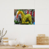 Jaar van het Paard | 春節馬 ... Chinese bloemtopiary Poster (Keuken)