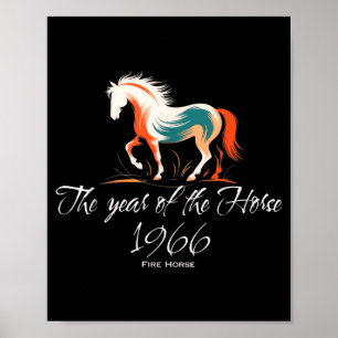 Jaar van het paard 1966 Vuurpaard 1966 Verjaardag Poster