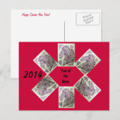 Jaar van het Paard 2014 Chinees Nieuwjaar Briefkaa Feestdagenkaart (Voorkant / Achterkant)