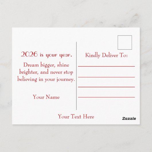 Jaar van het Paard 2026 Briefkaart (Achterkant)