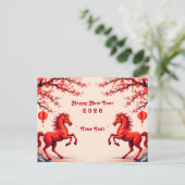 Jaar van het Paard 2026 Briefkaart (Staand voorkant)