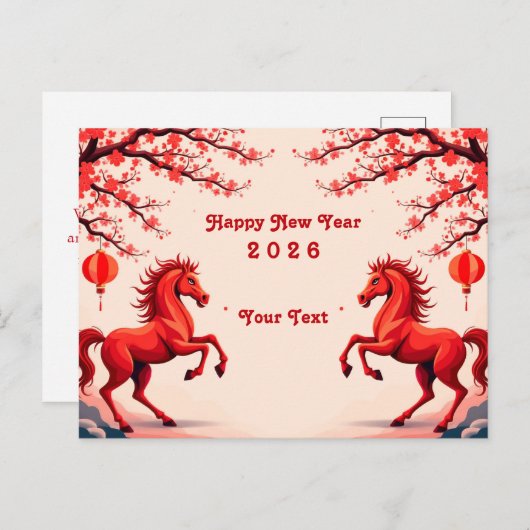 Jaar van het Paard 2026 Briefkaart (Voorkant / Achterkant)