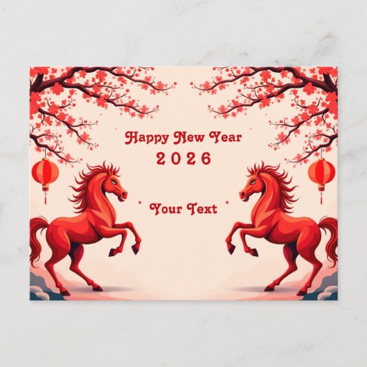 Jaar van het Paard 2026 Briefkaart (Voorkant)