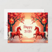 Jaar van het Paard 2026 Briefkaart (Voorkant / Achterkant)