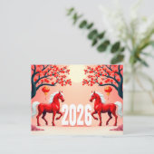 Jaar van het Paard 2026 Briefkaart (Staand voorkant)