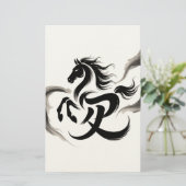 Jaar van het paard 2026 briefpapier (Staand voorkant)