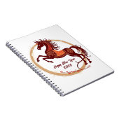 Jaar van het Paard 2026 Bruine kleur Notitieboek (Rechterzijde)