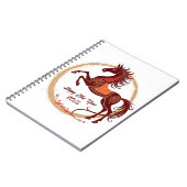 Jaar van het Paard 2026 Bruine kleur Notitieboek (Linkerzijde)
