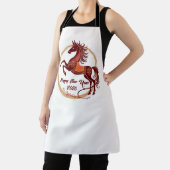 Jaar van het Paard 2026 Bruine kleur Schort (Insitu)