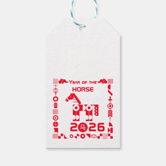 Jaar van het Paard 2026 Cadeaulabel (Achterkant)