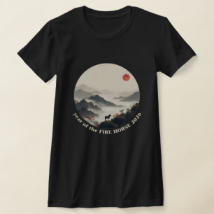 Jaar van het Paard 2026 Chinees Berg Nieuw Jaar T-shirt