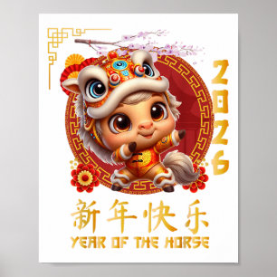 Jaar van het Paard 2026 Chinees Lunar Nieuwjaar 20 Poster