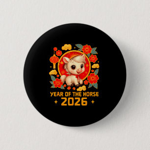 Jaar Van Het Paard 2026 Chinees Maanjaar 2026 Ronde Button 5,7 Cm