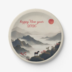 Jaar van het Paard 2026 Chinees Nieuwjaar Berg  Papieren Bordje