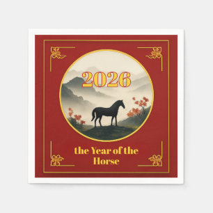 Jaar van het Paard 2026 Chinees Nieuwjaar Berg Servet
