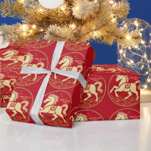 Jaar van het Paard 2026 Chinees Nieuwjaar Cadeaupapier