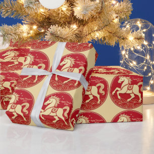 Jaar van het Paard 2026 Chinees Nieuwjaar  Cadeaupapier