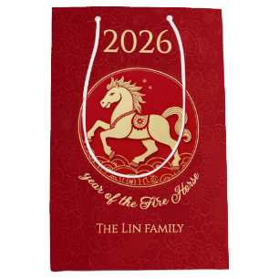Jaar van het Paard 2026 Chinees Nieuwjaar Medium Cadeauzakje