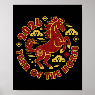 Jaar Van Het Paard 2026 Chinees Nieuwjaar Paard La Poster