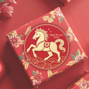 Jaar van het Paard 2026 Chinees Nieuwjaar Ronde Sticker