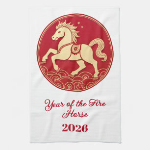 Jaar van het Paard 2026 Chinees Nieuwjaar  Theedoek