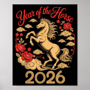 Jaar Van Het Paard 2026 Chinees Nieuwjaar Voor Man Poster