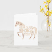 Jaar van het Paard 2026 Chinese Maan Nieuwjaar _1 Kaart (Gele Bloem)