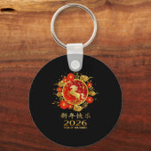 Jaar Van Het Paard 2026 Chinese Zodiac  Sleutelhanger (Voorkant)