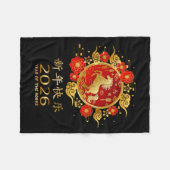 Jaar Van Het Paard 2026 Chinese Zodiak Fleece Deken (Voorkant (Horizontaal))