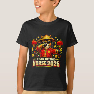 Jaar Van Het Paard 2026 Dabbing Paard Chinees Nieu T-shirt