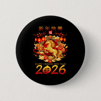Jaar van het paard 2026 decoratie Chinees Nieuwjaa Ronde Button 5,7 Cm