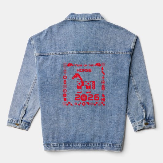 Jaar van het Paard 2026 Denim Jacket (Achterkant)