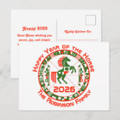 Jaar van het Paard 2026 Feestdagenkaart (Voorkant / Achterkant)